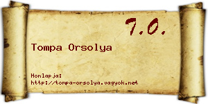 Tompa Orsolya névjegykártya